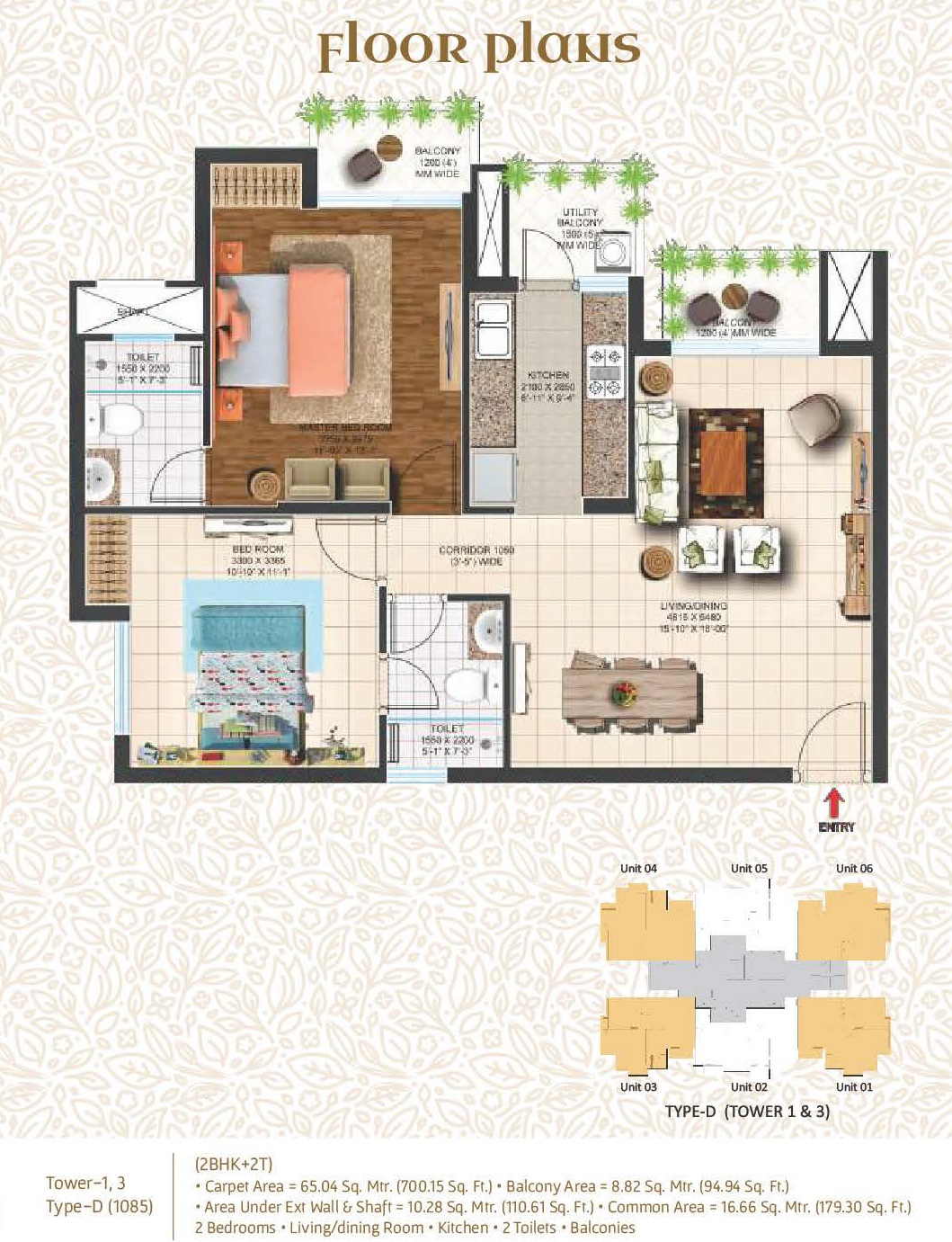 2 bhk Floor Plan