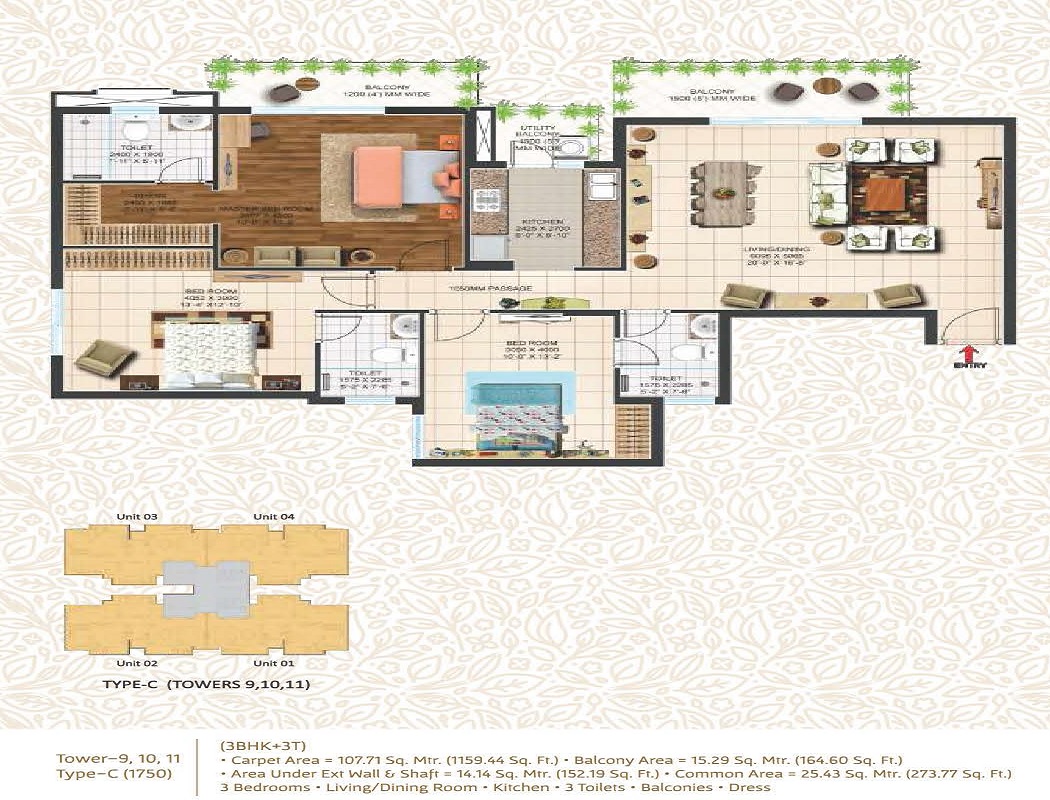 3 bhk Floor Plan