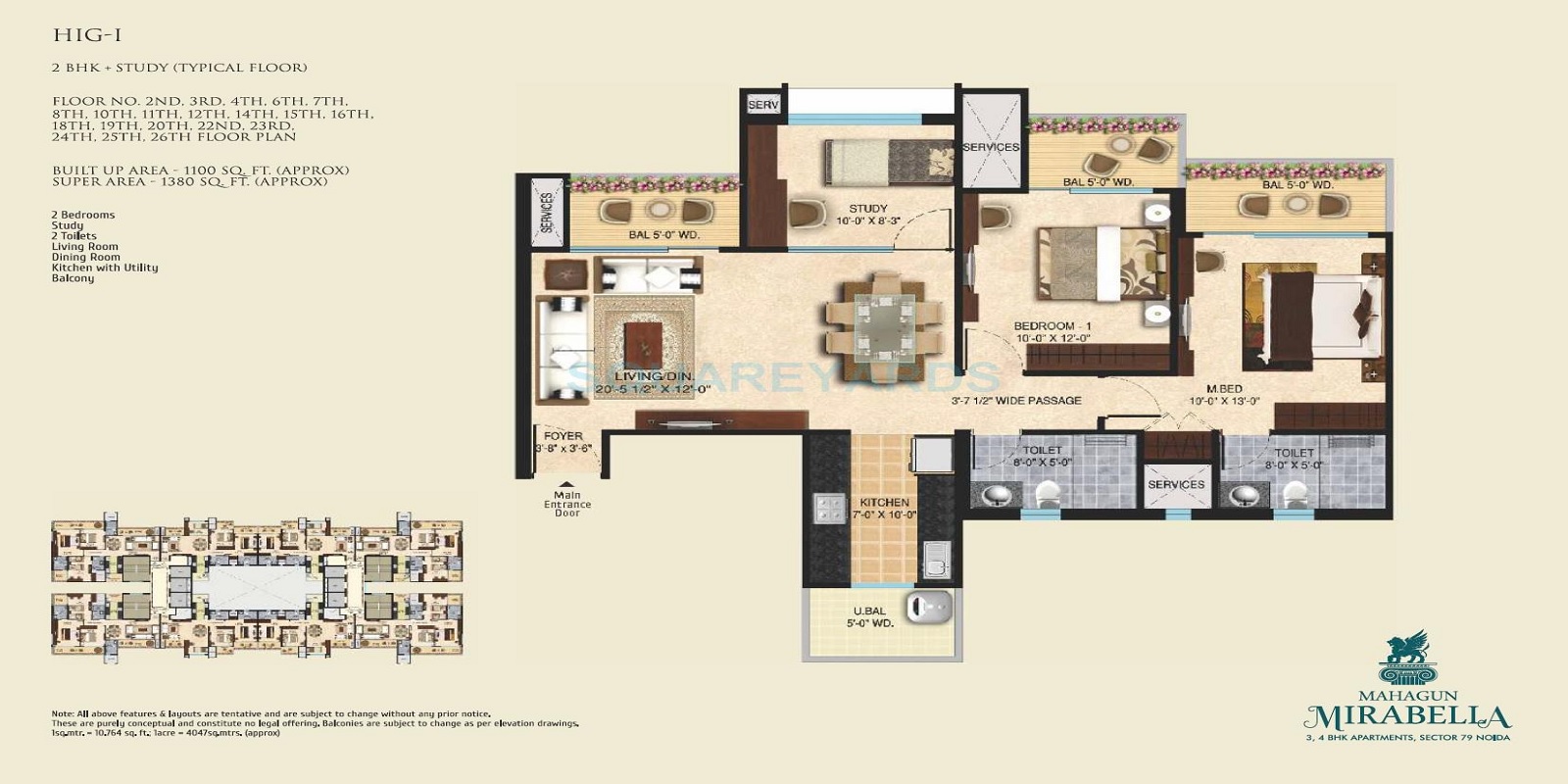 2 bhk Floor Plan