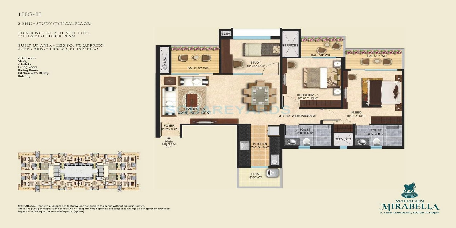 2 bhk Floor Plan