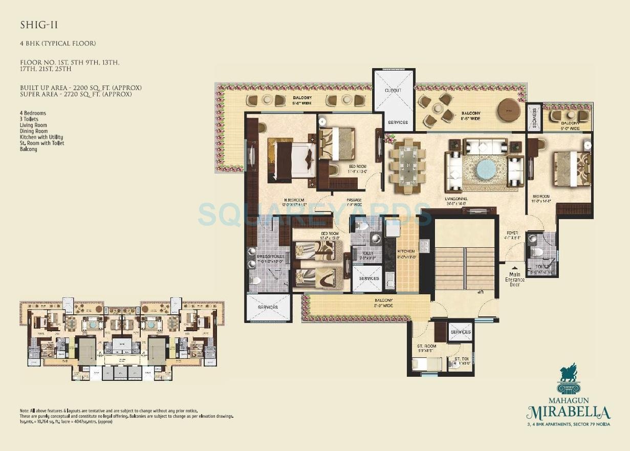 4 bhk Floor Plan