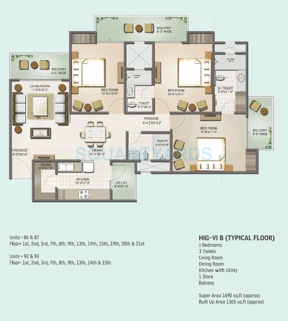 3 bhk Floor Plan