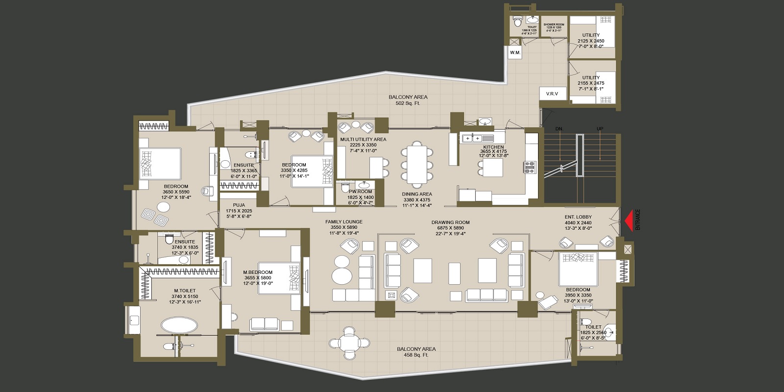 4 bhk Floor Plan