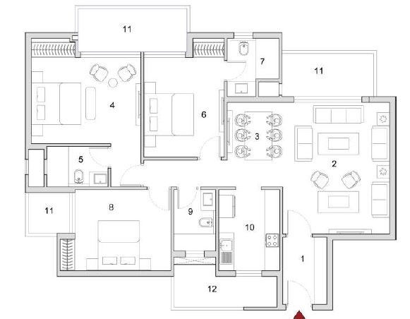 3 bhk Floor Plan