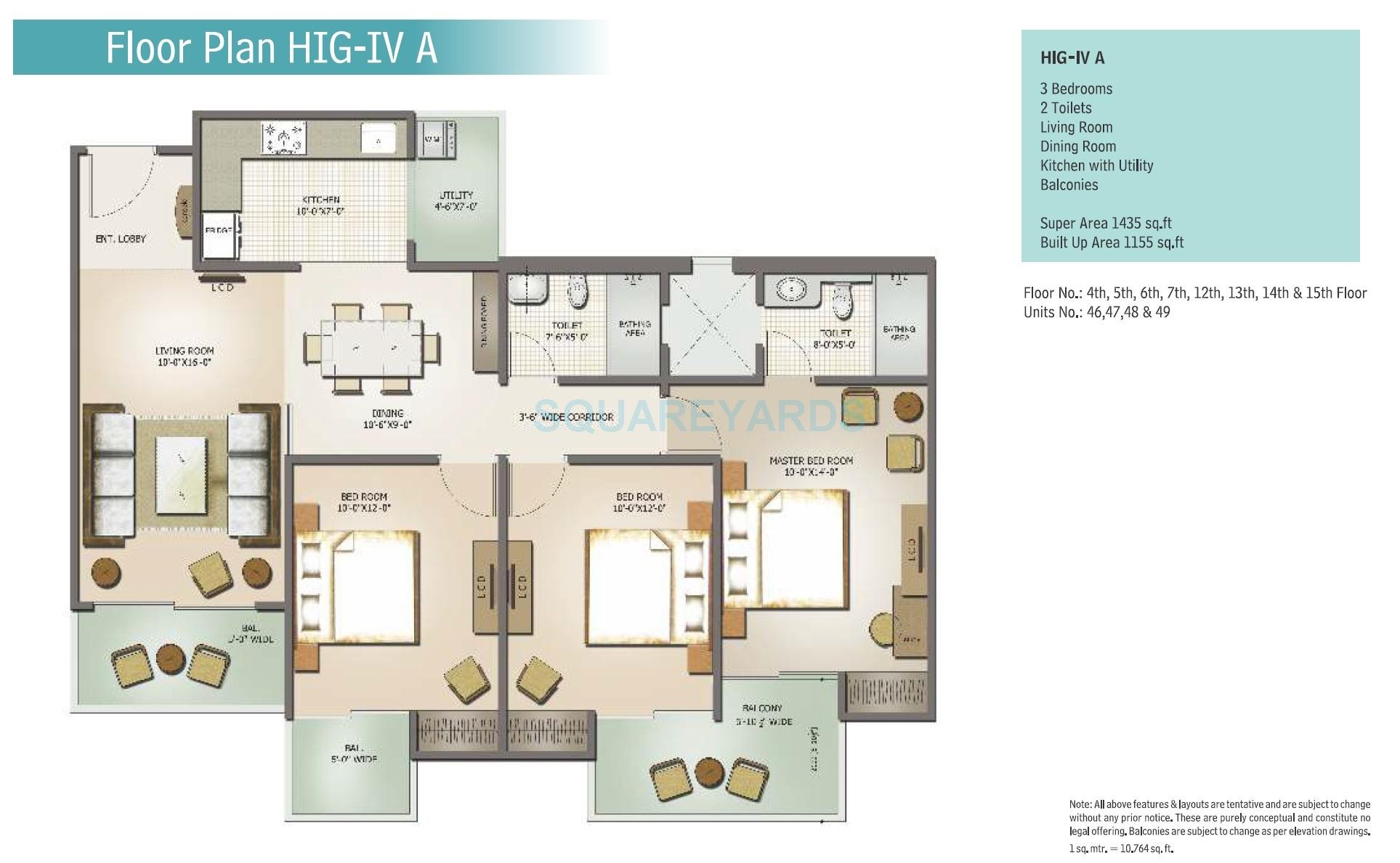 3 bhk Floor Plan