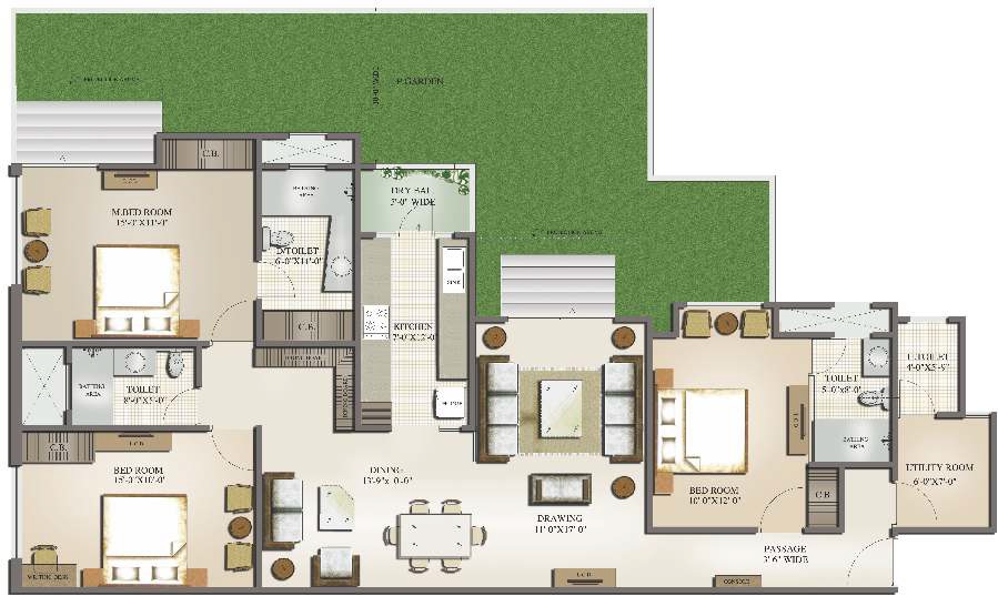 3 bhk Floor Plan