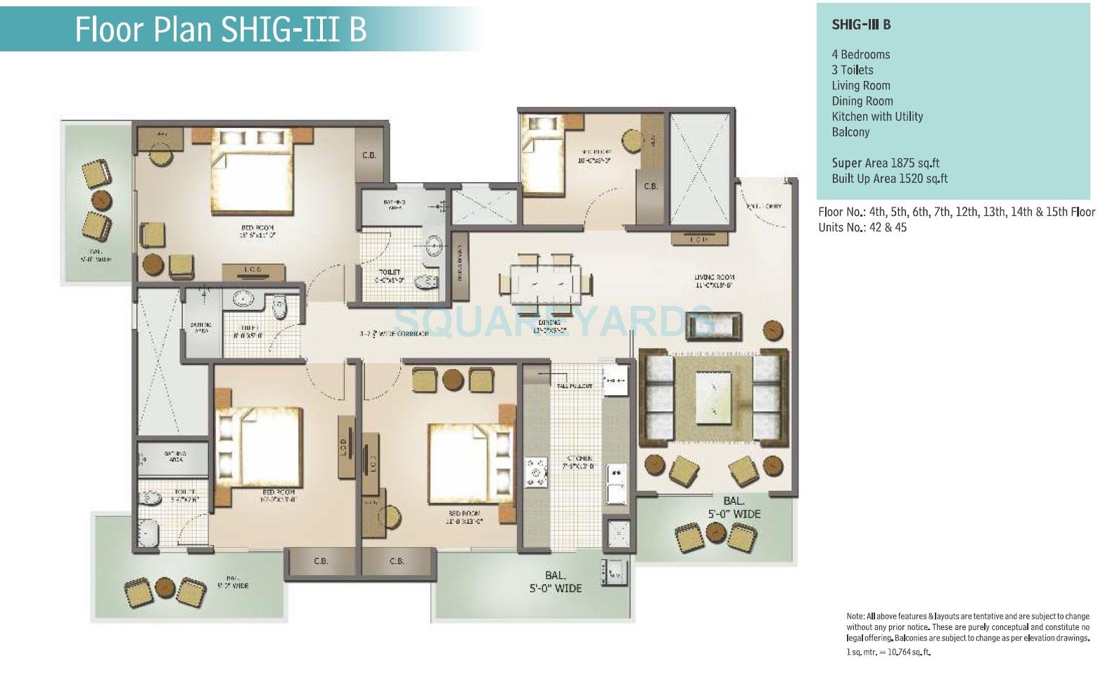 4 bhk Floor Plan