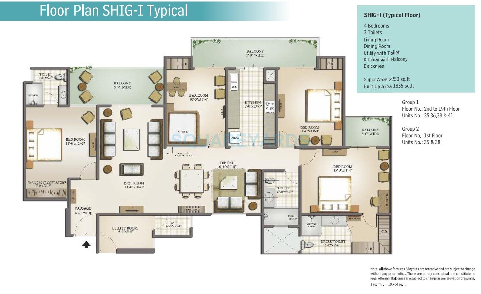 4 bhk Floor Plan