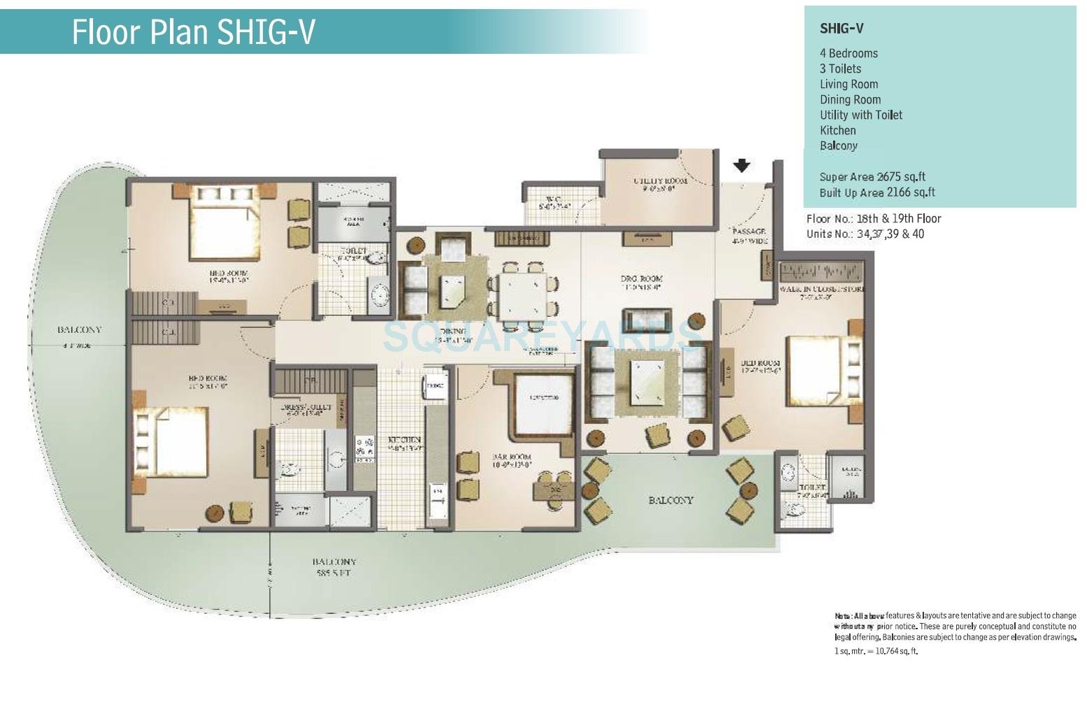 4 bhk Floor Plan