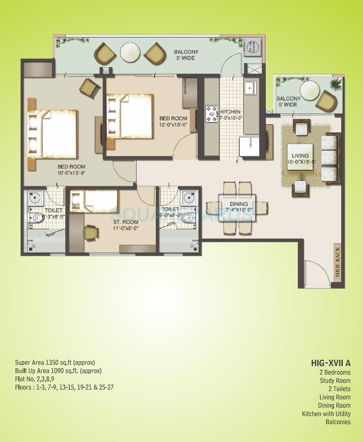 2 bhk Floor Plan