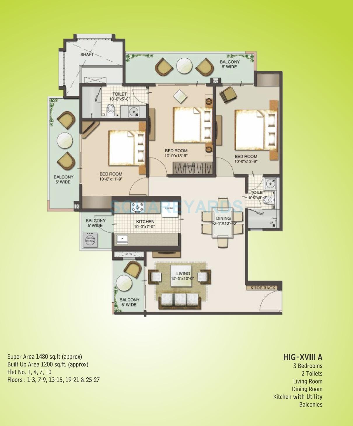 3 bhk Floor Plan