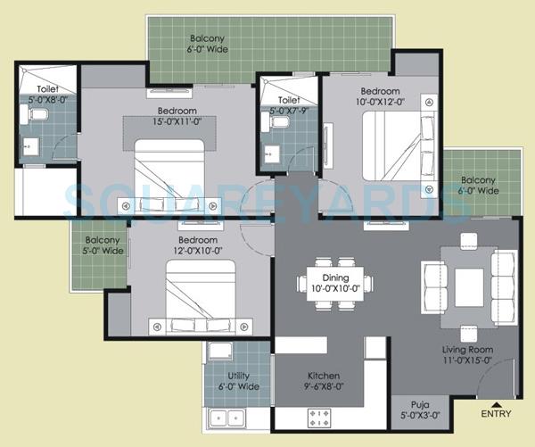 3 bhk Floor Plan
