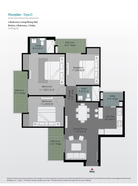3 bhk Floor Plan