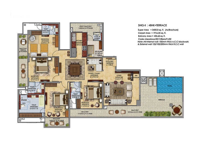 4 bhk Floor Plan