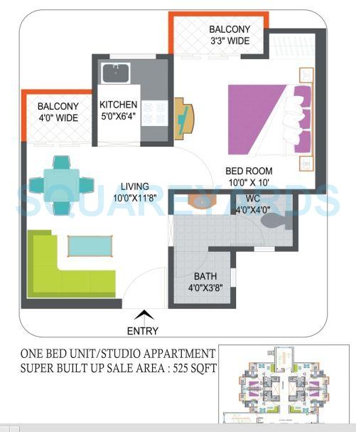 1 bhk Floor Plan