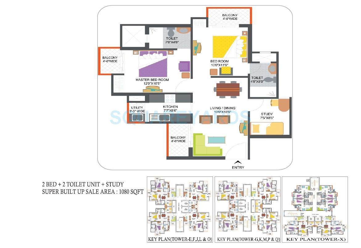 2 bhk Floor Plan