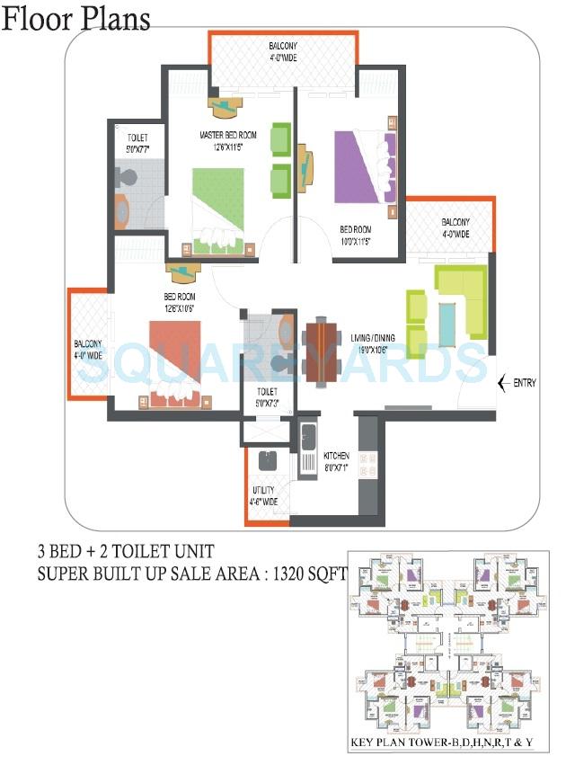 3 bhk Floor Plan