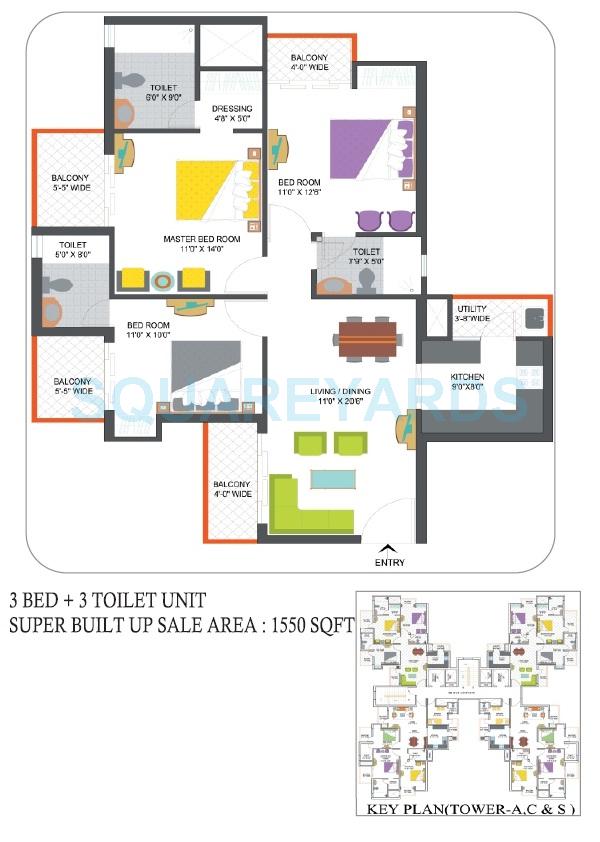 3 bhk Floor Plan