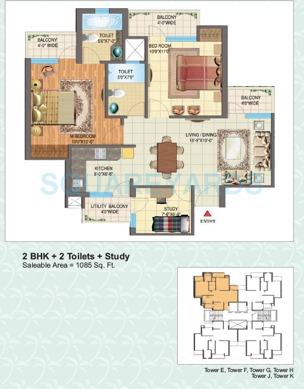 2 bhk Floor Plan