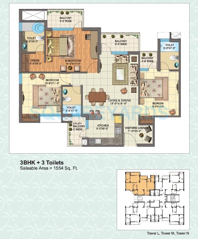 3 bhk Floor Plan