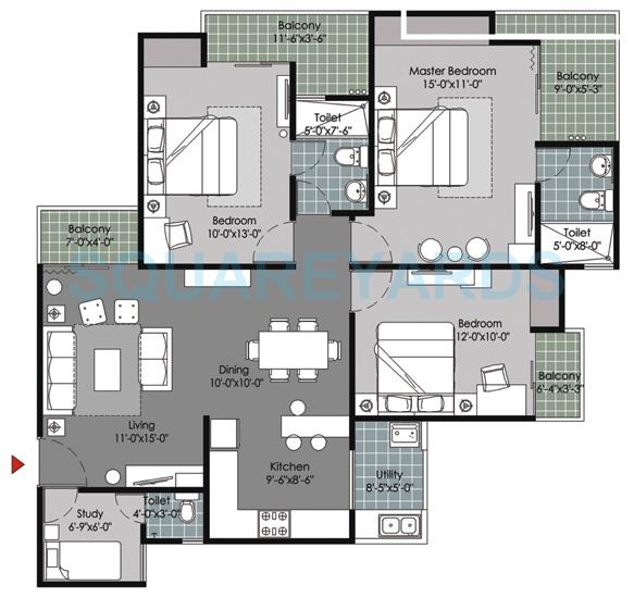 3 bhk Floor Plan
