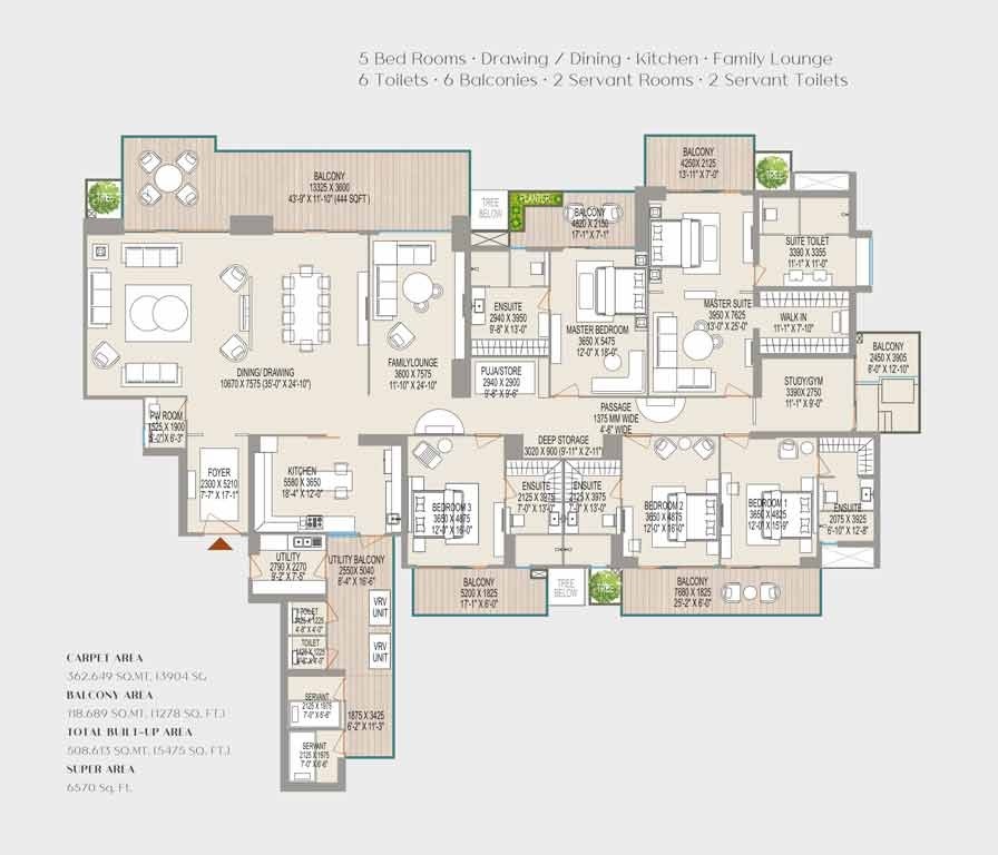 5 bhk Floor Plan