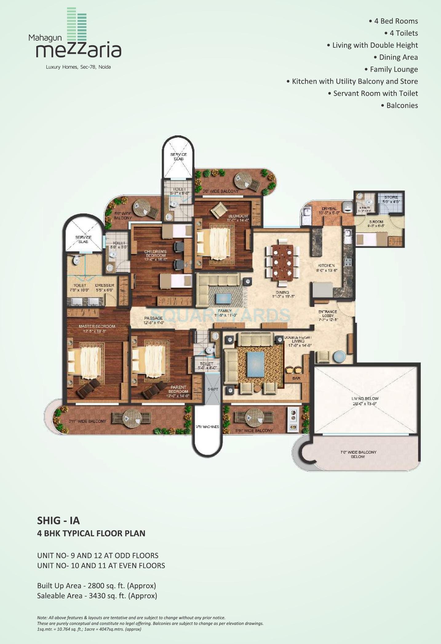 4 bhk Floor Plan
