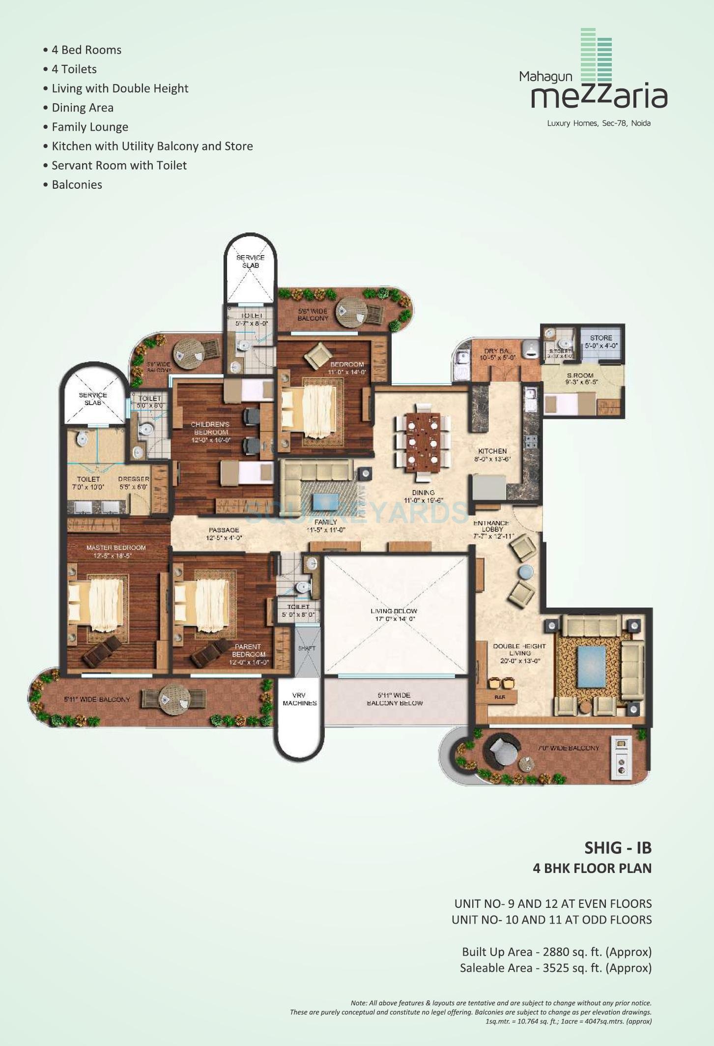 4 bhk Floor Plan