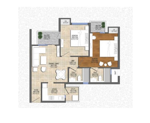 2 bhk Floor Plan