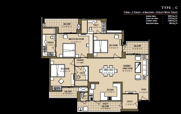 3 bhk Floor Plan