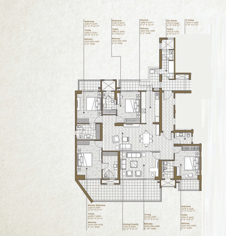 4 bhk Floor Plan