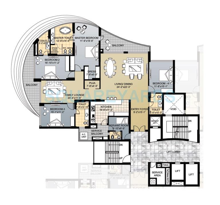 4 bhk Floor Plan