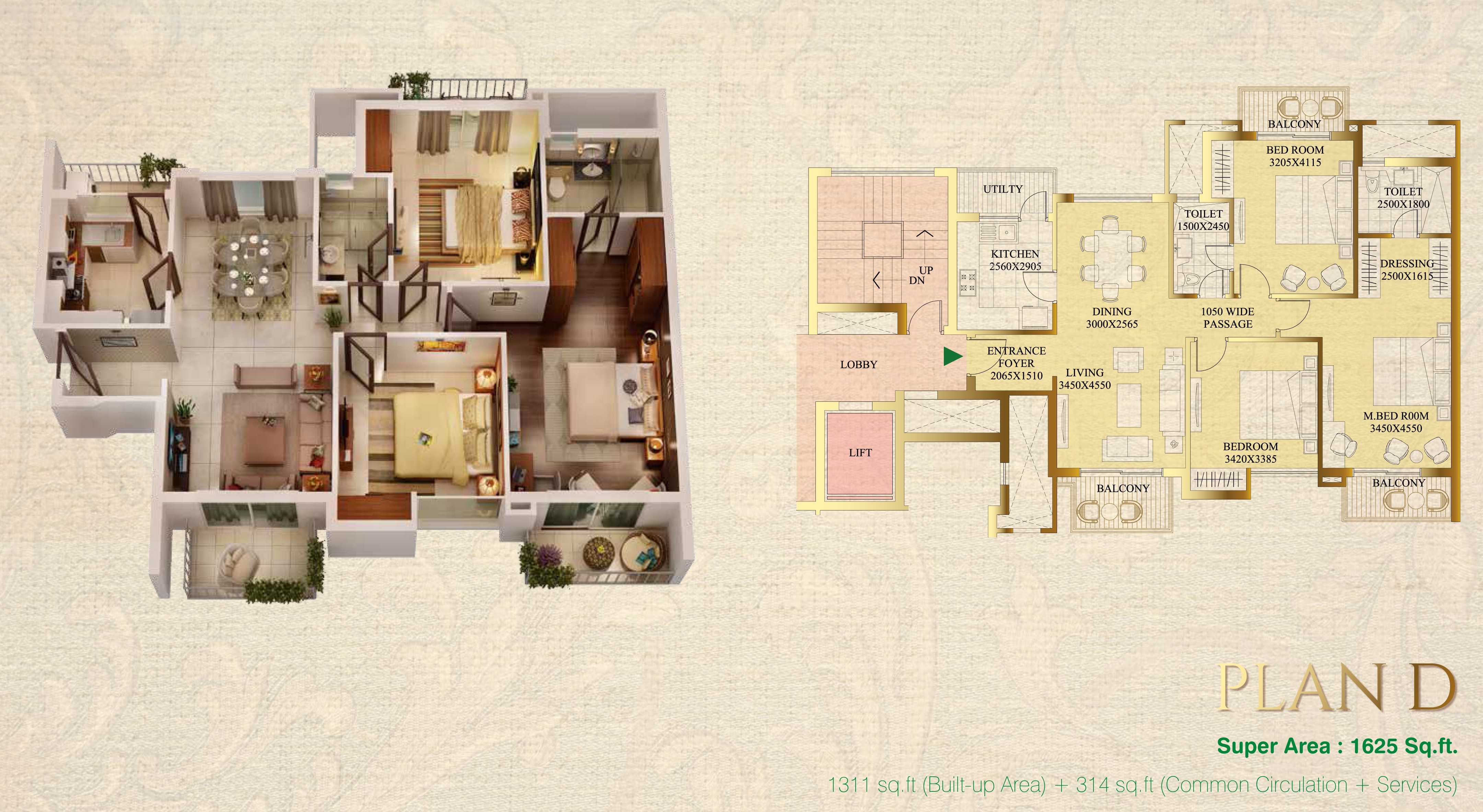 3 bhk Floor Plan