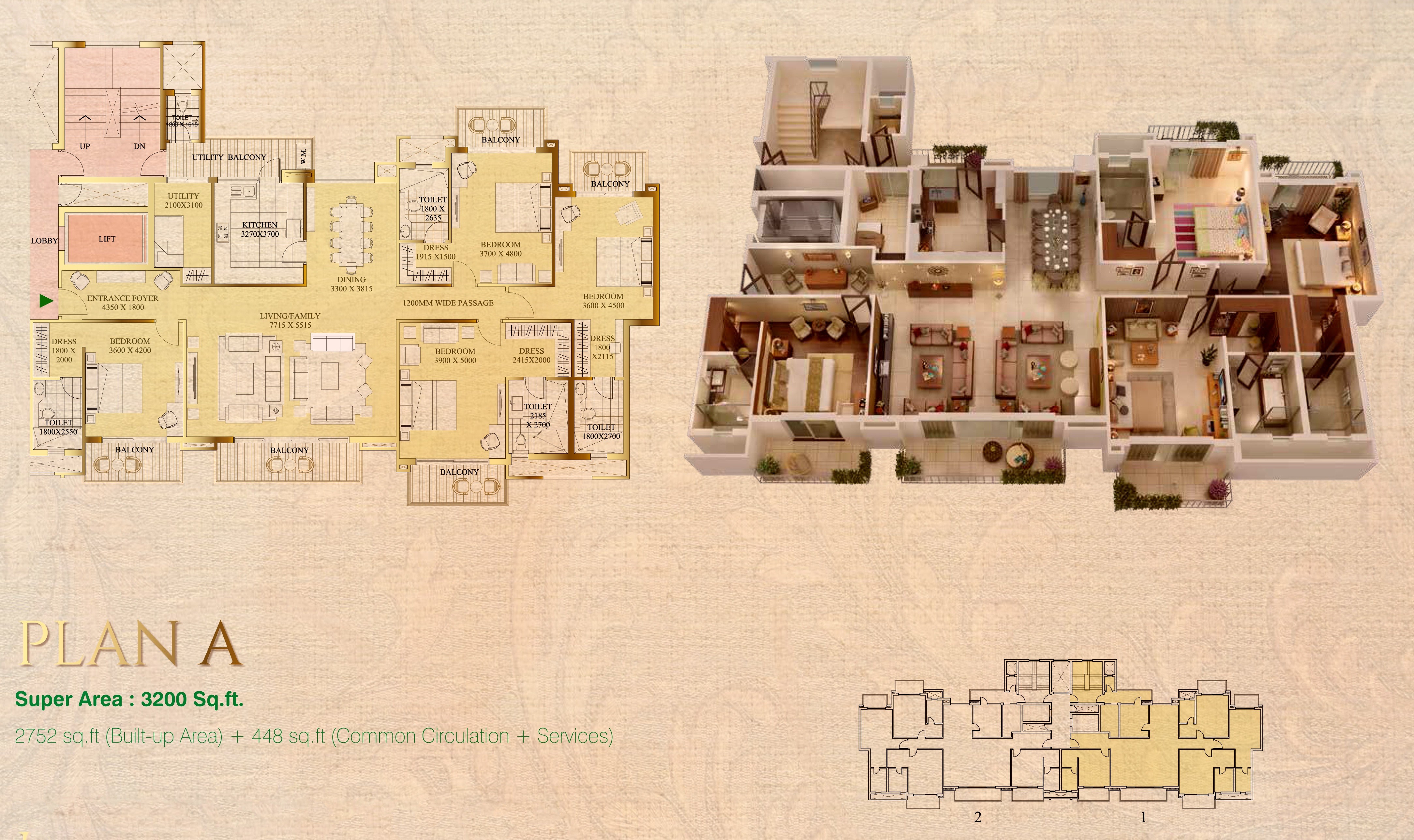4 bhk Floor Plan