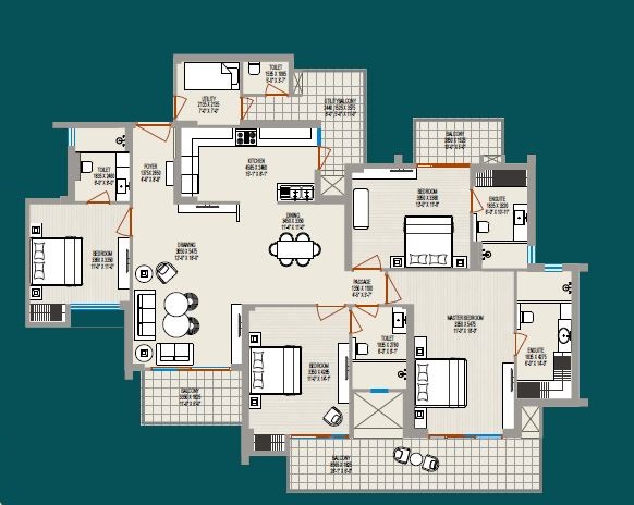 4 bhk Floor Plan