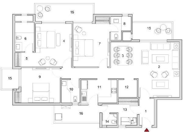 3 bhk Floor Plan