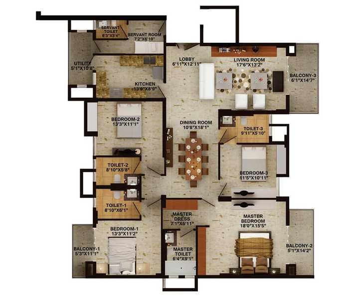 4 bhk Floor Plan