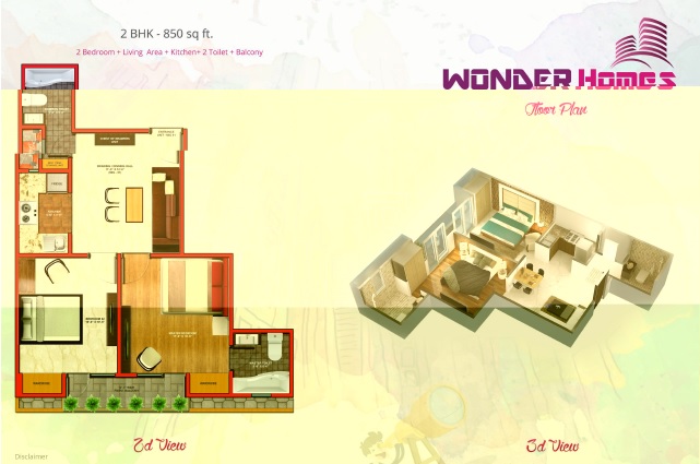 2 bhk Floor Plan