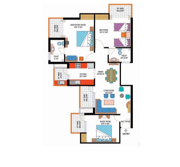 3 bhk Floor Plan