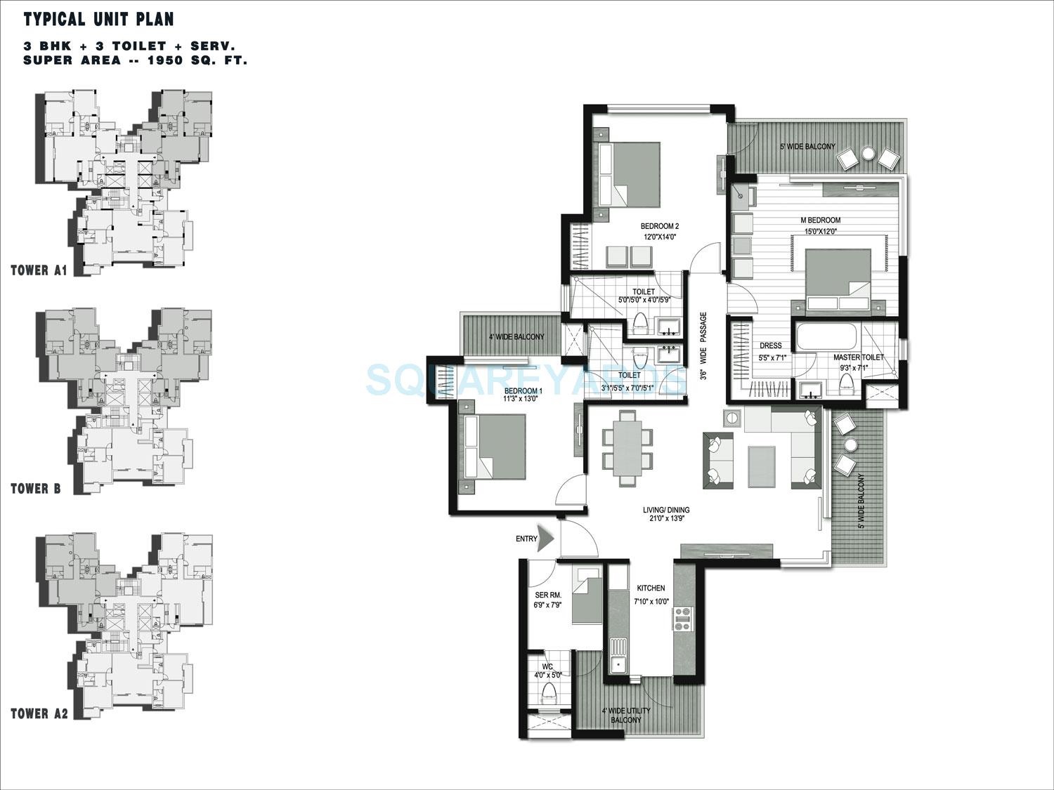 3 bhk Floor Plan