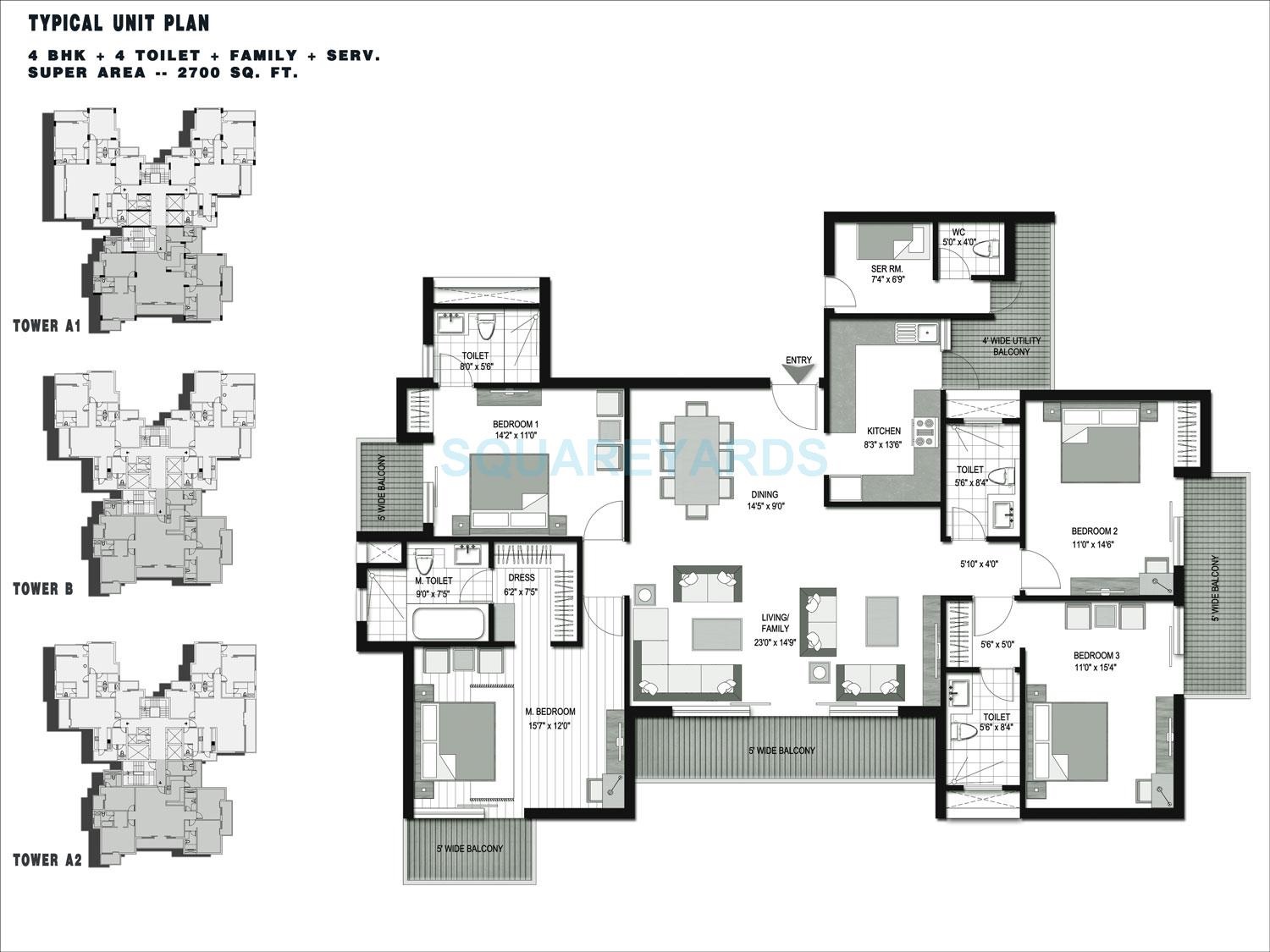4 bhk Floor Plan