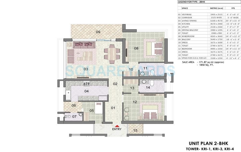 2 bhk Floor Plan