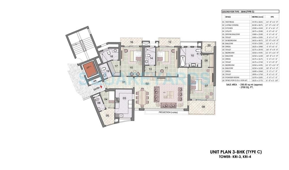 3 bhk Floor Plan