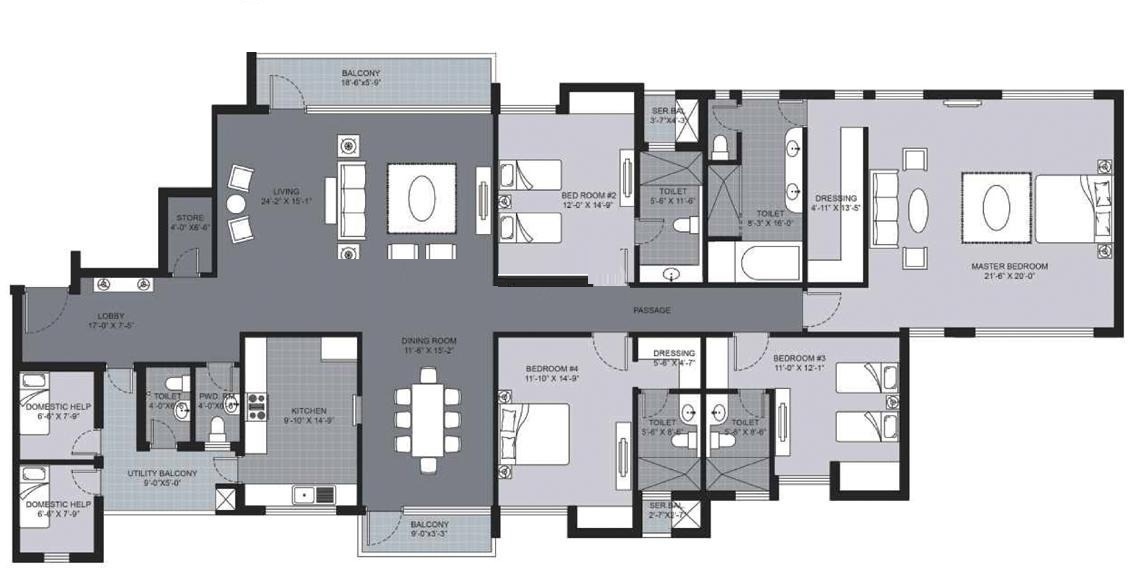 4 bhk Floor Plan