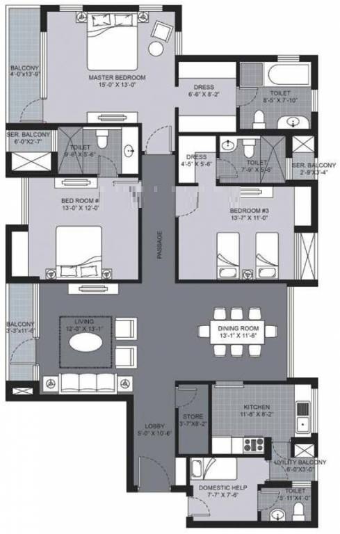 3 bhk Floor Plan