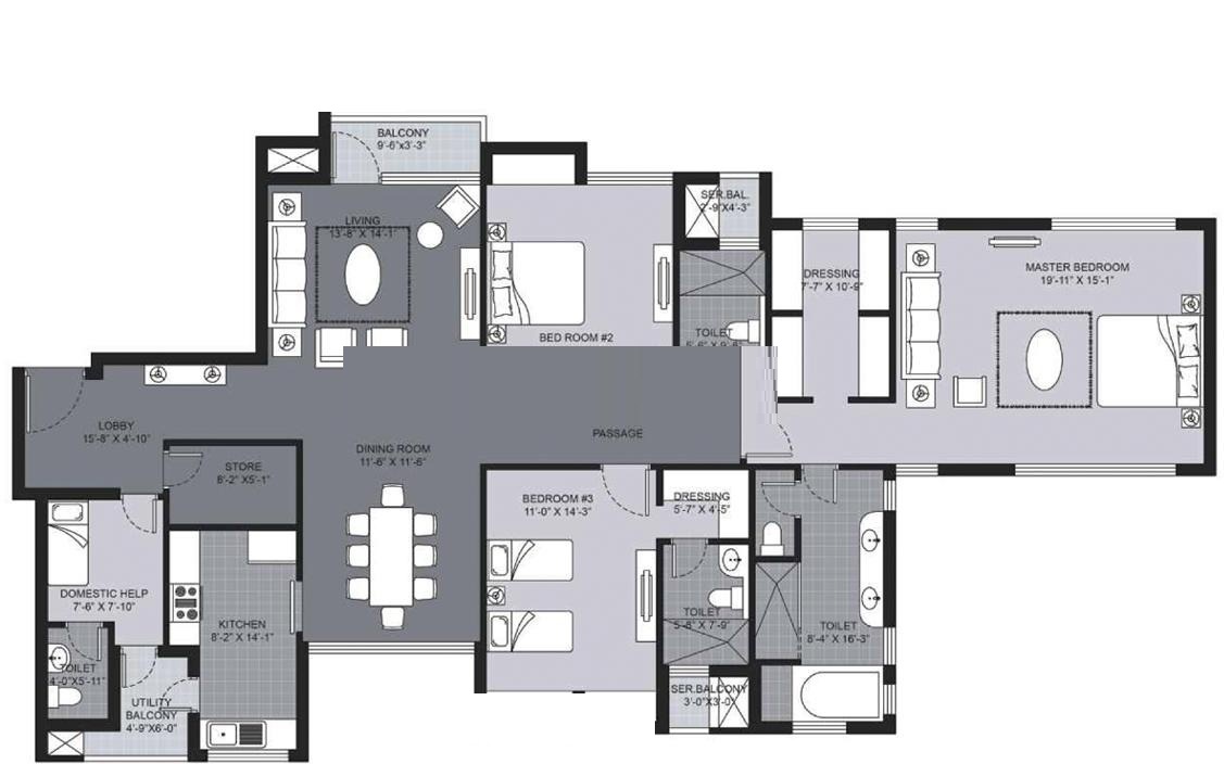 3 bhk Floor Plan