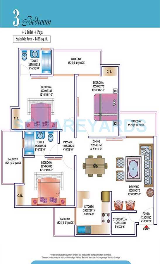 3 bhk Floor Plan