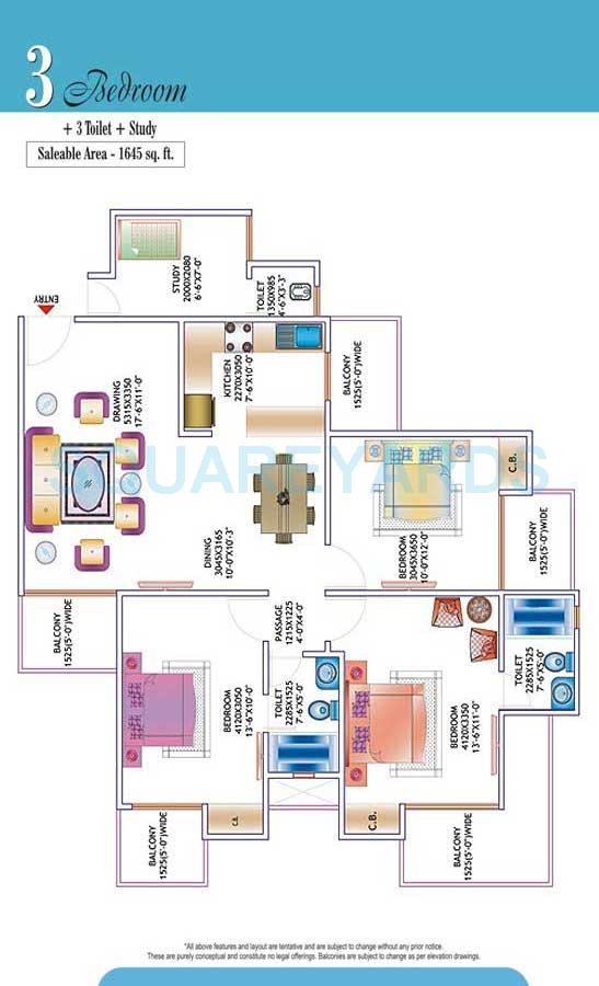 3 bhk Floor Plan