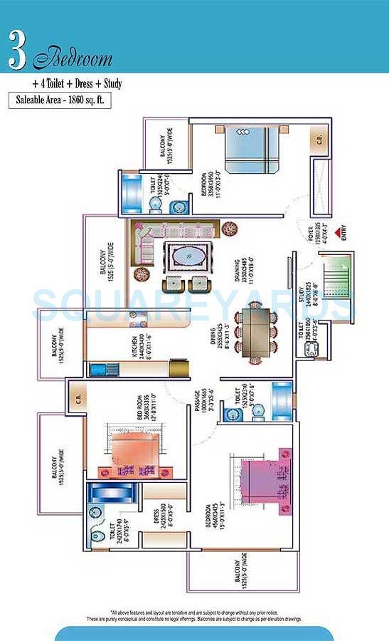 3 bhk Floor Plan