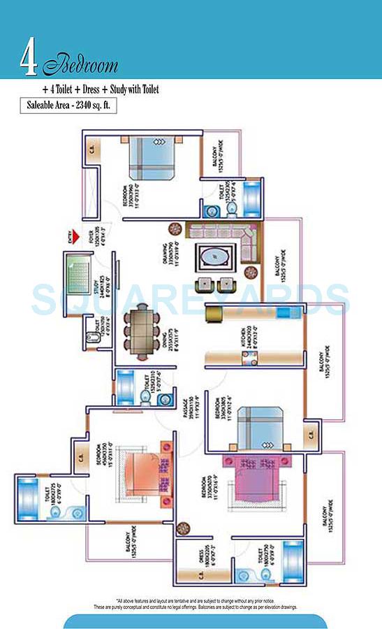 4 bhk Floor Plan